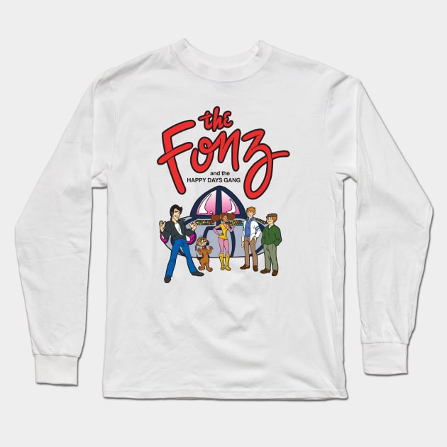 The Fonz Cartoon Long Sleeve T-Shirt by Chewbaccadoll